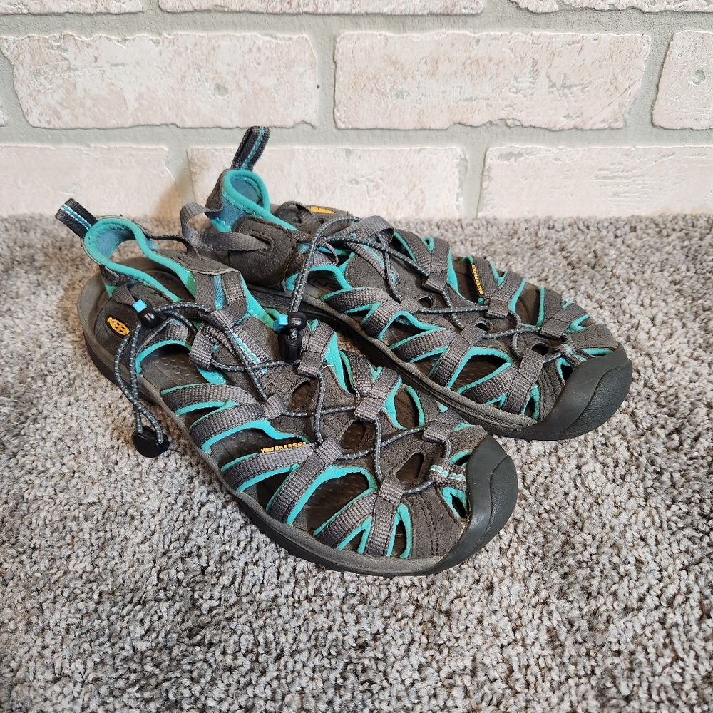 KEEN Womens Hiking Adjustable Strap Sandals Size US 9 Gray/Teal Sports Outdoors